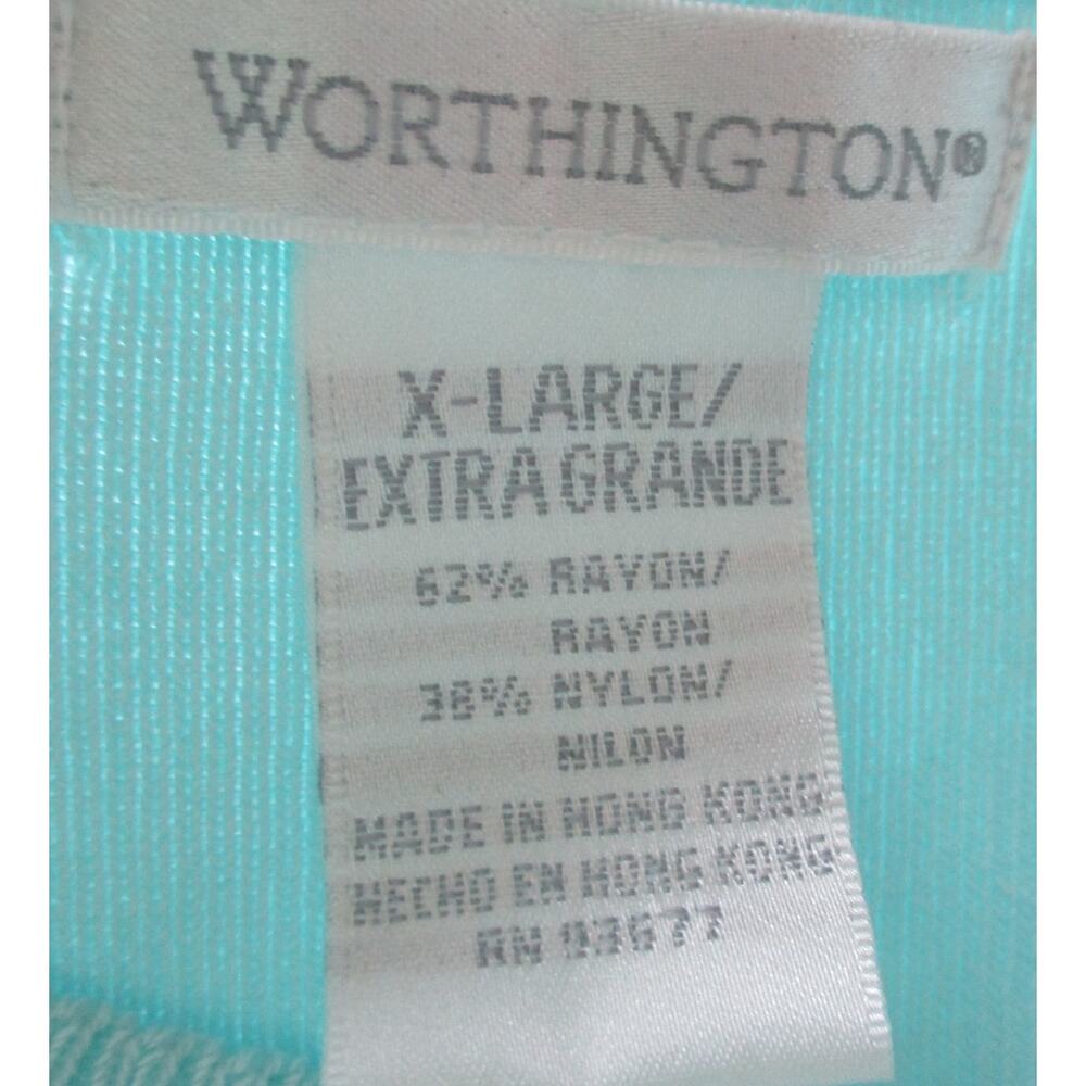 Worthington Women's Short Sleeve Light Green Lightweight Knit Sweater Size XL - Picture 8 of 9